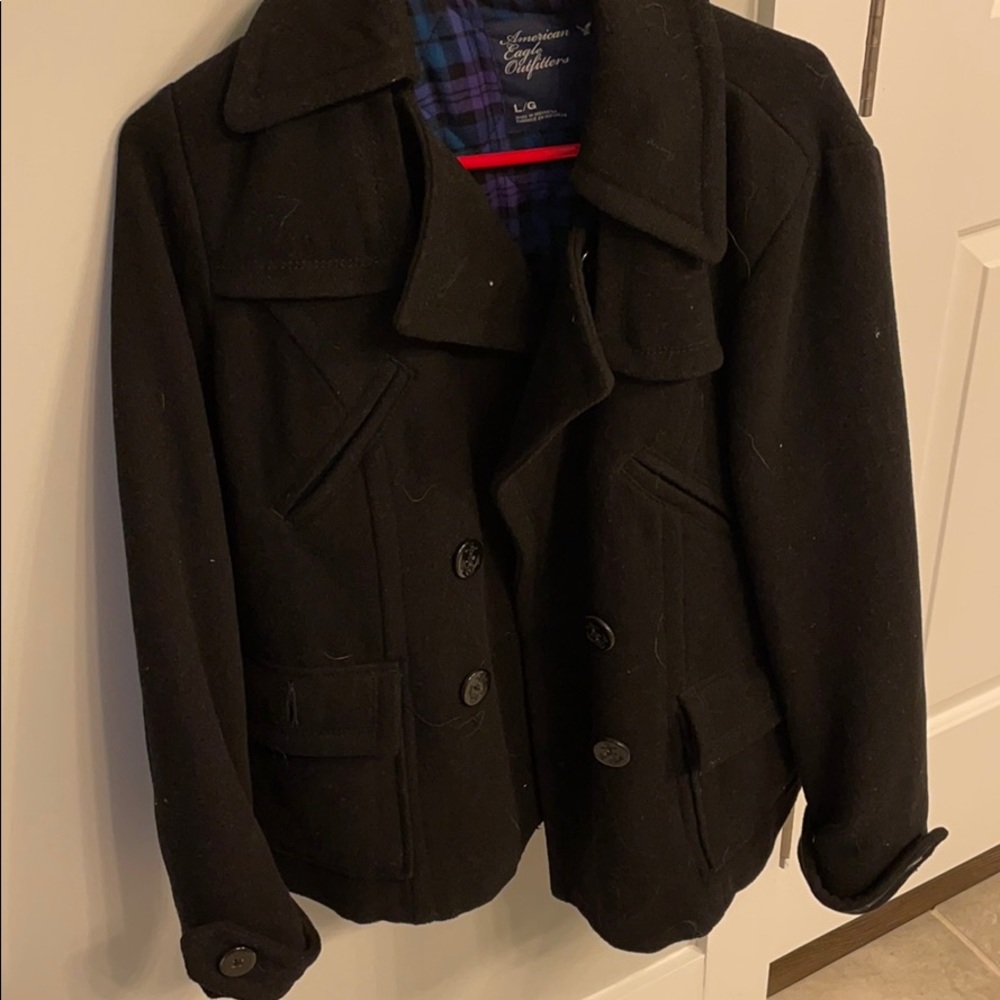 American Eagle Black Peacoat